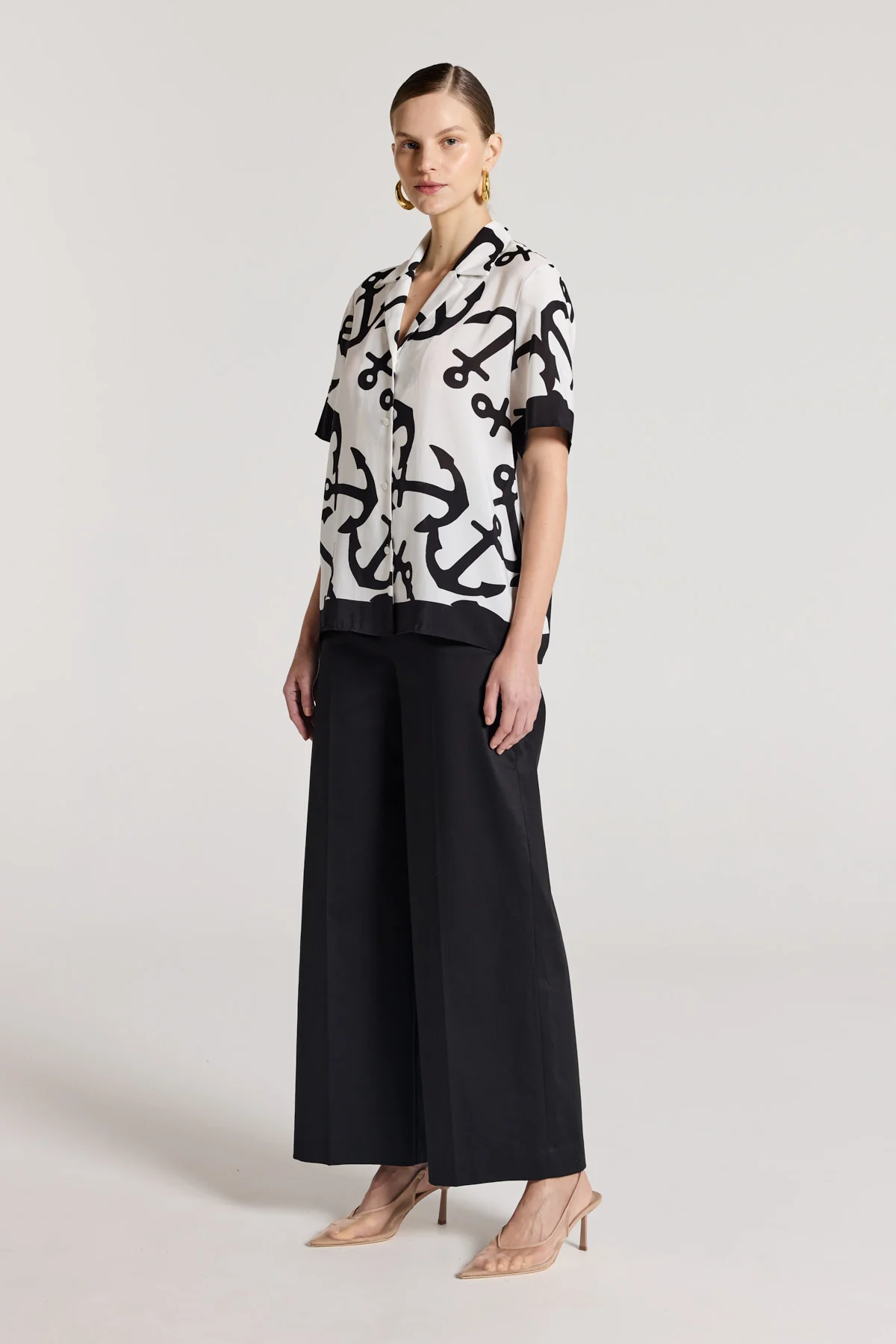 Valencia Silk Shirt - White/Black - Image 4