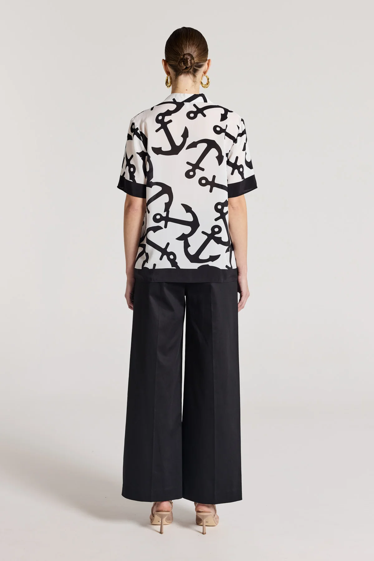 Valencia Silk Shirt - White/Black - Image 5