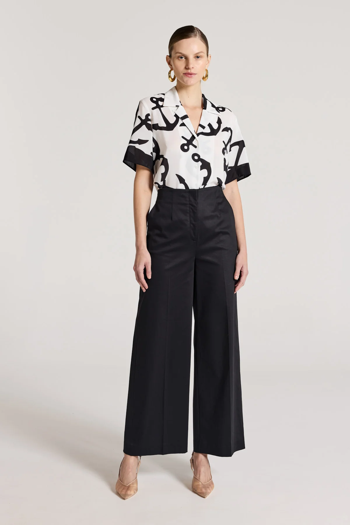 Valencia Silk Shirt - White/Black - Image 7