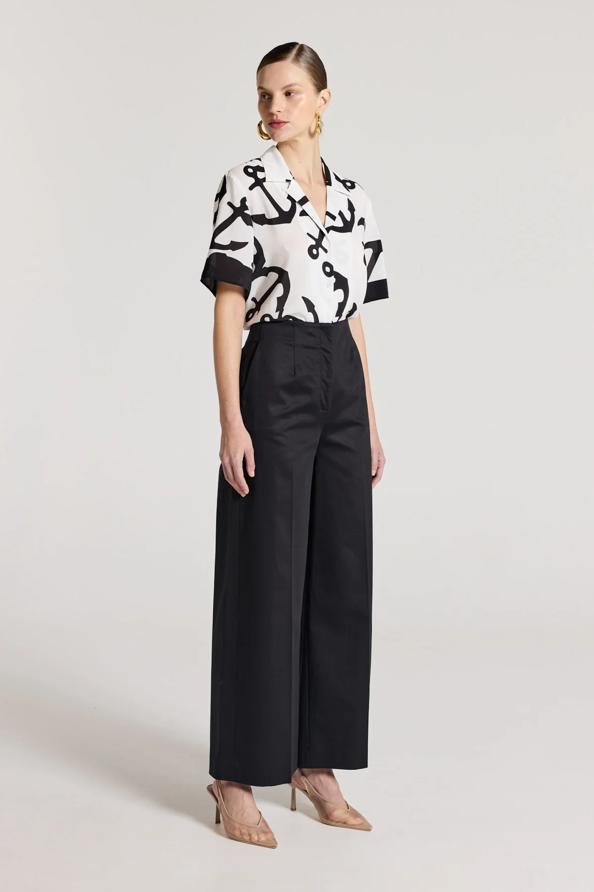Valencia Silk Shirt - White/Black - Image 8