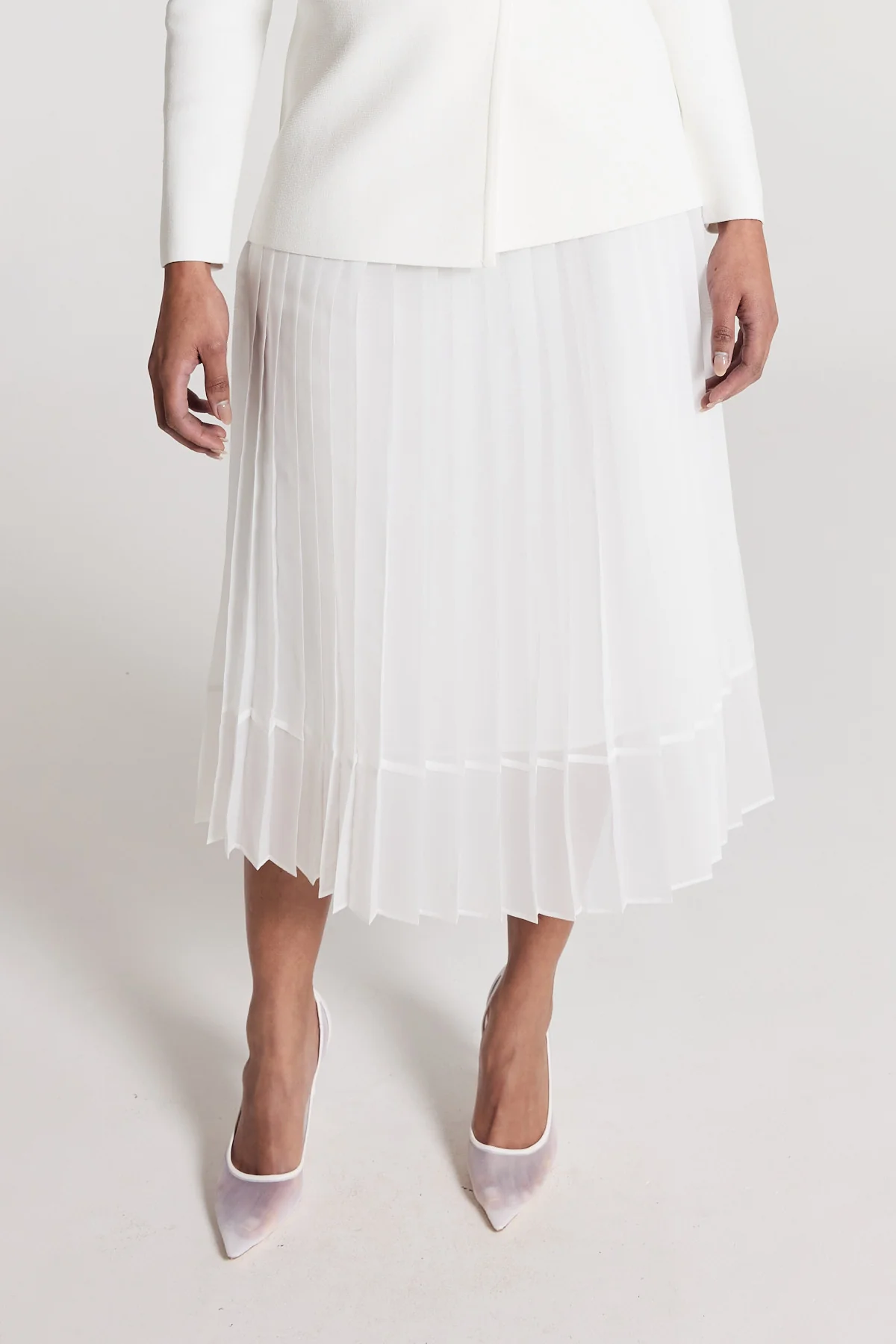 Stella Pleat Skirt - White - Image 6