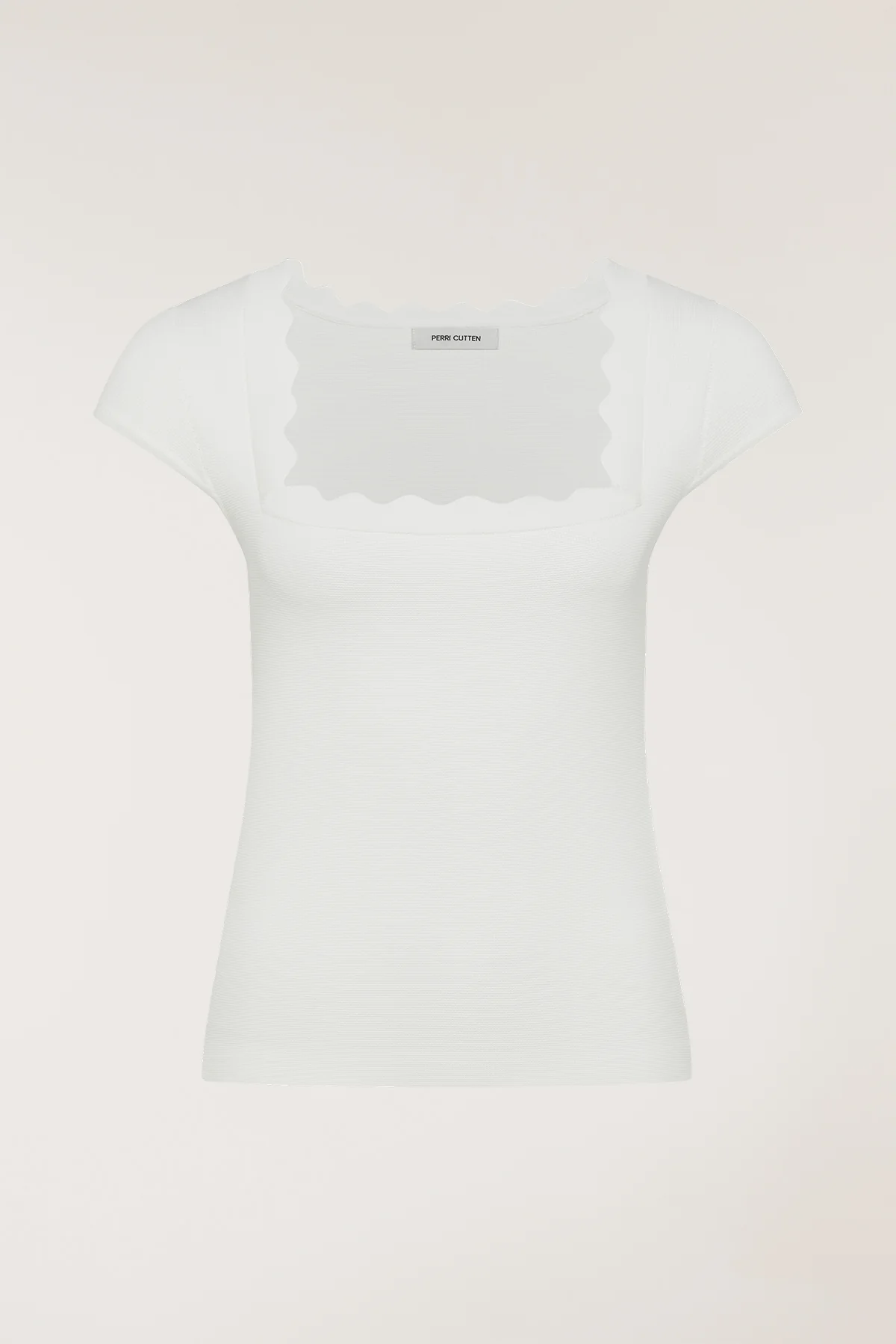 Crepe Scallop Top - White - Image 6