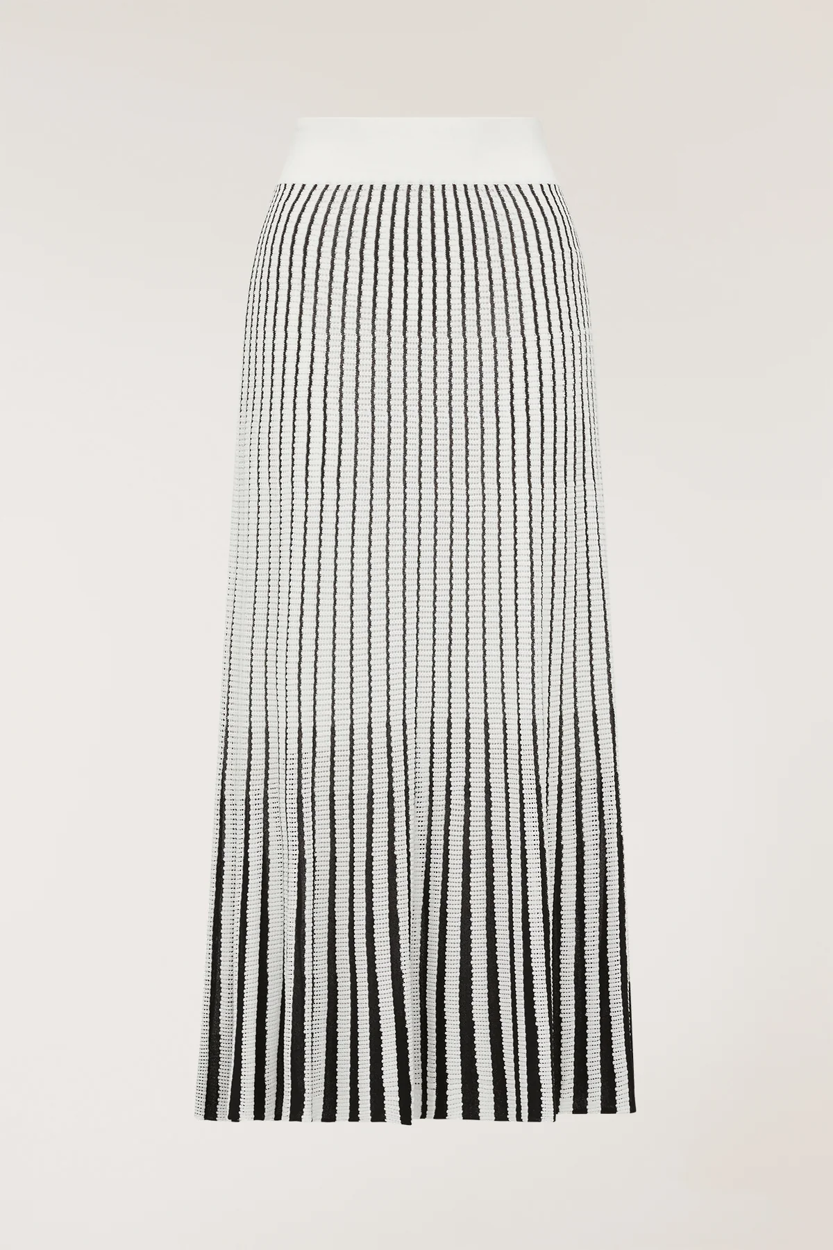 Pointelle Knit Skirt - White/Black - Image 6