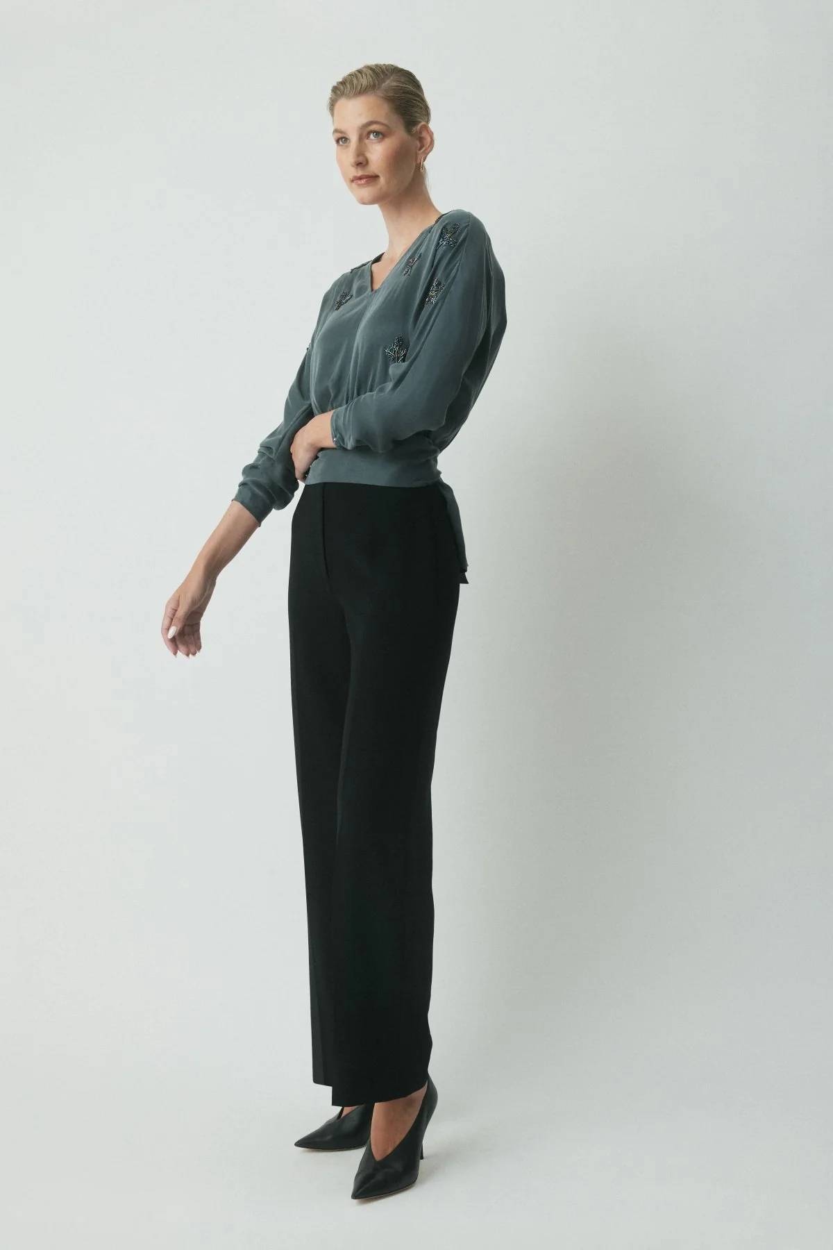 Wren Beaded Top - Forest Green - Image 3