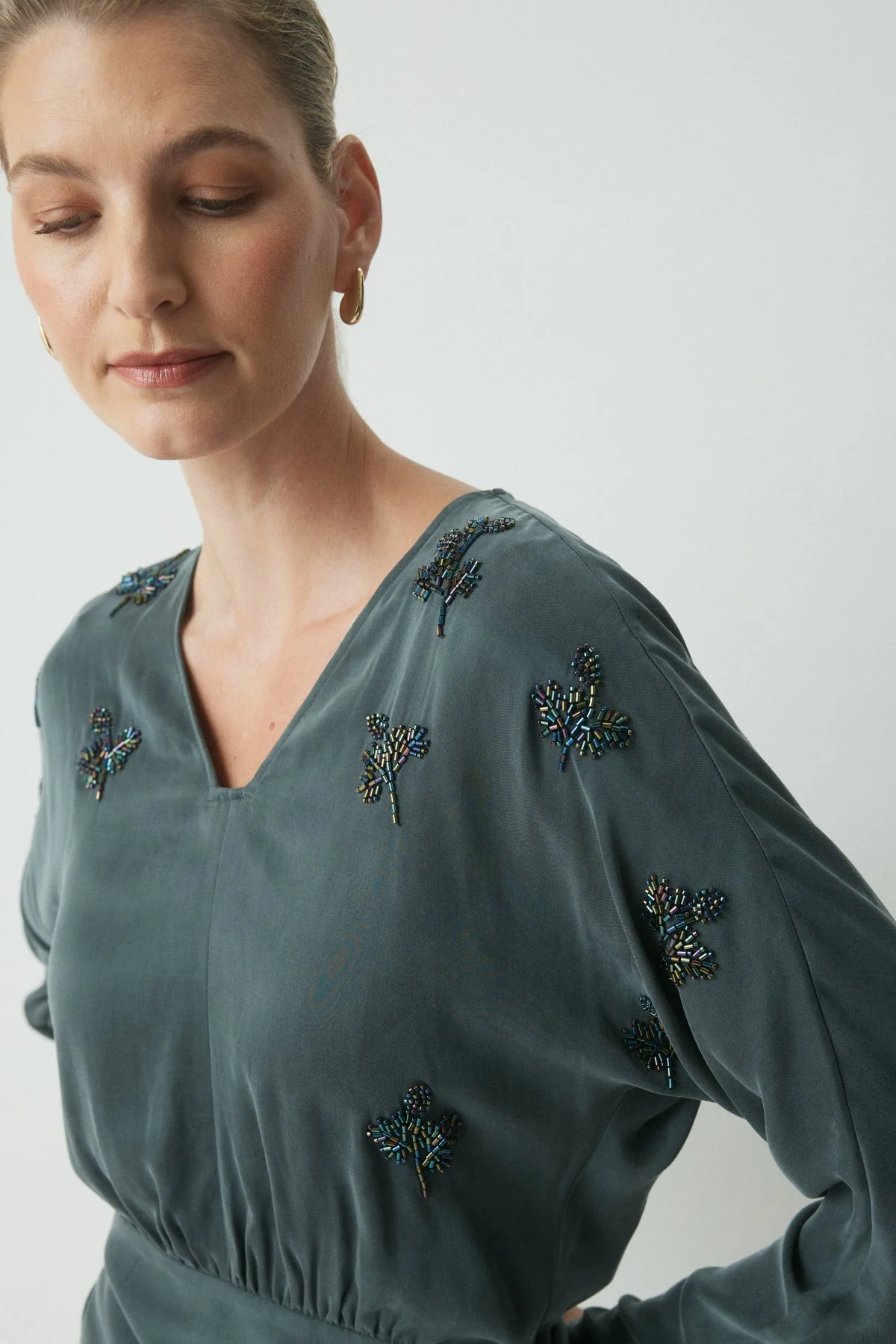 Wren Beaded Top - Forest Green - Image 5